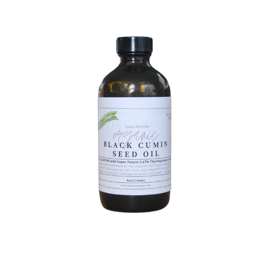 Bukas's Momma ORGANIC POTENT Black Cumin Seed Oil-8oz